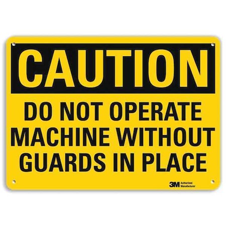 Caution Sign, 7 in Height, 10 in Width, Plastic, Vertical Rectangle, English MPN:U4-1187-NP_10X7