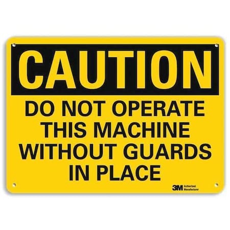 Caution Sign, 7 in Height, 10 in Width, Aluminum, Vertical Rectangle, English MPN:U4-1190-NA_10x7