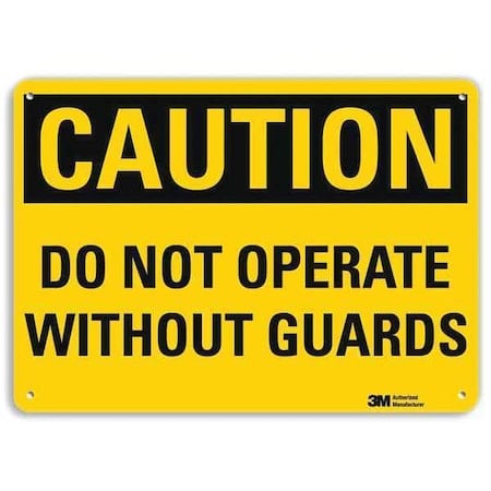 Caution Sign, 7 in Height, 10 in Width, Aluminum, Vertical Rectangle, English MPN:U4-1196-NA_10x7