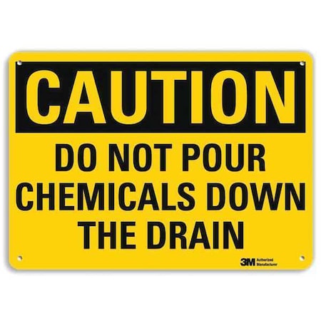 Caution Sign, 7 in H, 10 in W, Plastic, Vertical Rectangle, English, U4-1199-NP_10X7 MPN:U4-1199-NP_10X7