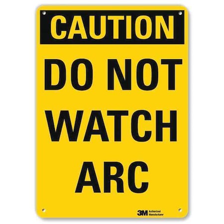 Caution Sign, 10 in Height, 7 in Width, Aluminum, Horizontal Rectangle, English MPN:U4-1211-RA_7X10