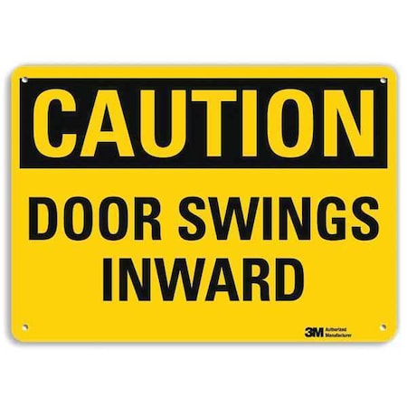 Caution Sign, 10 in H, 14 in W, Aluminum, Horizontal Rectangle, English, U4-1216-NA_14x10 MPN:U4-1216-NA_14x10