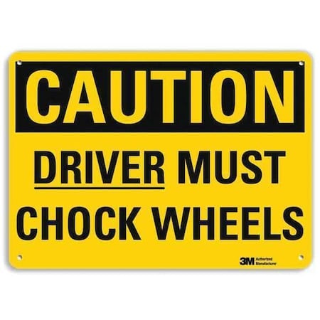 Caution Sign, 10 in H, 14 in W, Plastic, Horizontal Rectangle, English, U4-1218-NP_14X10 MPN:U4-1218-NP_14X10