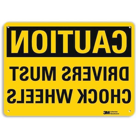 Caution Sign, 7 in H, 10 in W, Plastic, Vertical Rectangle, English, U4-1220-NP_10X7 MPN:U4-1220-NP_10X7