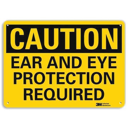 Plastic Caution Sign, 4 Holes, 14