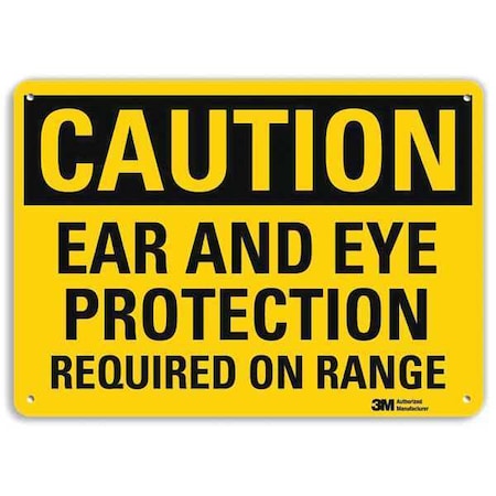 Caution Sign, 7 in Height, 10 in Width, Aluminum, Vertical Rectangle, English MPN:U4-1226-RA_10X7