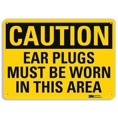 Plastic Caution Sign, 4 Holes, 14
