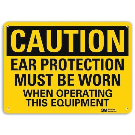 Plastic Caution Sign, 4 Holes, 14