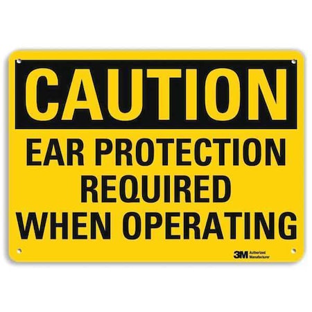 Plastic Caution Sign, 4 Holes, 10