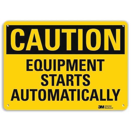 Caution Sign, 10 in Height, 14 in Width, Plastic, Horizontal Rectangle, English MPN:U4-1264-NP_14X10