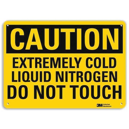 Caution Sign, 7 in H, 10 in W, Plastic, Vertical Rectangle, English, U4-1265-NP_10X7 MPN:U4-1265-NP_10X7