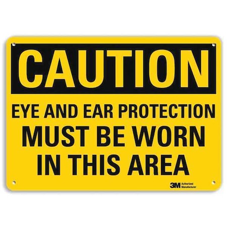 Plastic Caution Sign, 4 Holes, 14