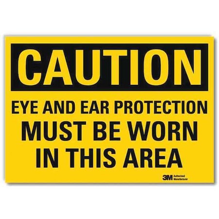 Safety Sign, Eye Ear Prtctn Area, 10in.W MPN:U4-1269-RD_10X7