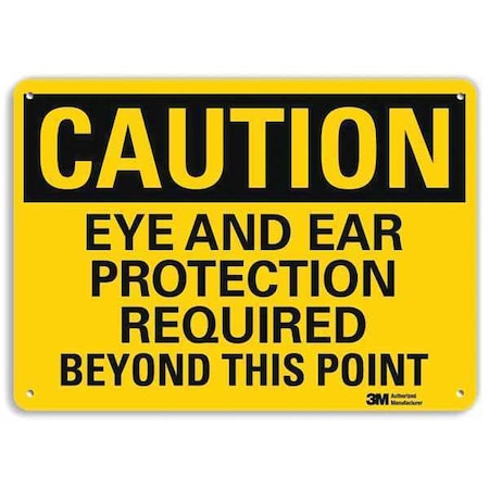 Plastic Caution Sign, 4 Holes, 10