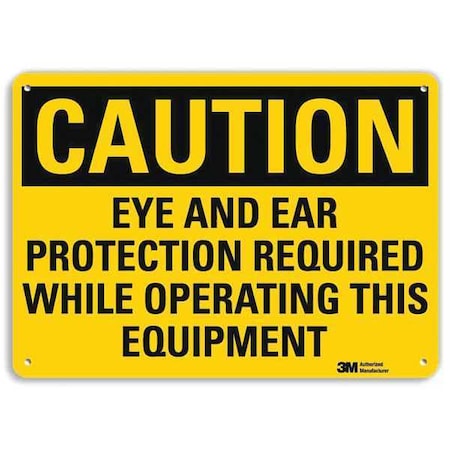 Plastic Caution Sign, 4 Holes, 10