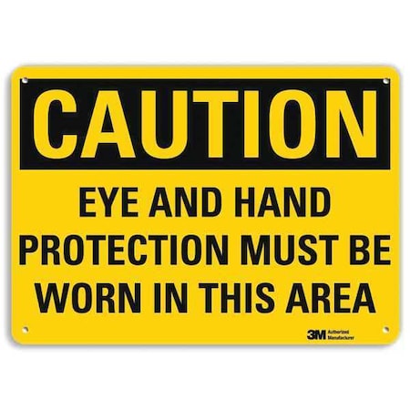 Plastic Caution Sign, 4 Holes, 14