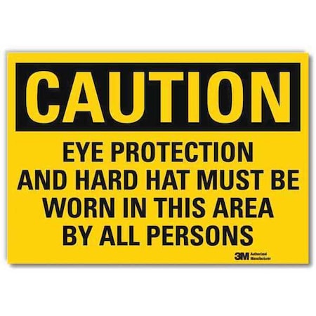 Caution Sign, 5 in Height, 7 in Width, Reflective Sheeting, Horizontal Rectangle, English MPN:U4-1275-RD_7X5