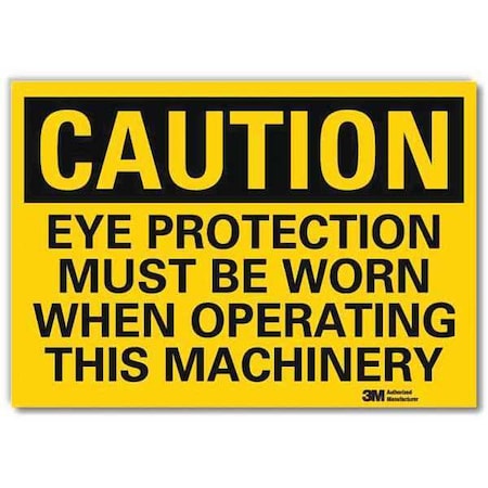 Safety Sign, Eye Prtct Oprtng Eqpmt, 5inH MPN:U4-1281-RD_7X5