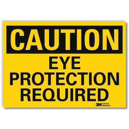 Safety Sign, Eye Protection Rquired, 10inW MPN:U4-1283-RD_10X7