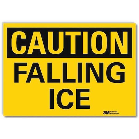 Reflective Icy Conditions Label, 5 in H, 7 in W, Plastic, Horizontal English, U4-1301-RD_7X5 MPN:U4-1301-RD_7X5