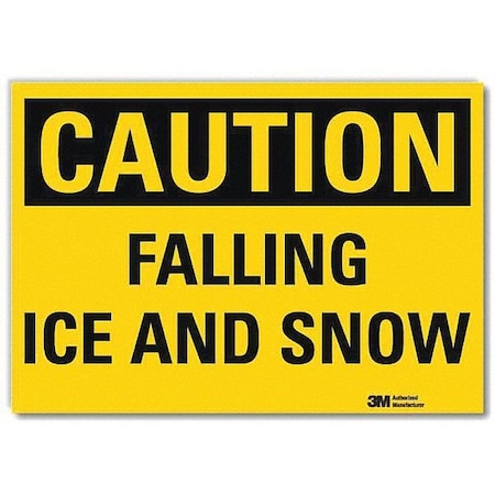 Reflective Icy Conditions Label, 5 in H, 7 in W, Plastic, Horizontal English, U4-1302-RD_7X5 MPN:U4-1302-RD_7X5