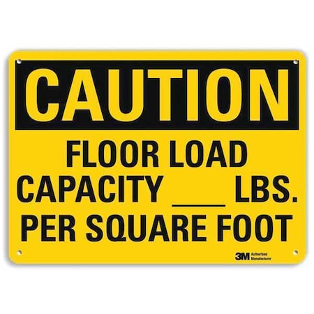 Caution, Floor Load Capacity _ Lbs. Per Square Foot, 10 in x 14 in, Plastic, U4-1314-NP_14X10 MPN:U4-1314-NP_14X10