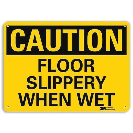 Caution Sign, 10 in H, 14 in W, Aluminum, Horizontal Rectangle, U4-1318-NA_14x10 MPN:U4-1318-NA_14x10