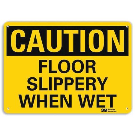Caution Sign, 7 in H, 10 in W, Plastic, Vertical Rectangle, English, U4-1318-NP_10X7 MPN:U4-1318-NP_10X7