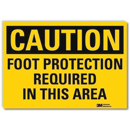 Safety Sign, Foot Protection Area, 10in.W MPN:U4-1322-RD_10X7