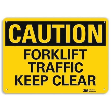 Caution Sign, 10 in H, 14 in W, Aluminum, Horizontal Rectangle, English, U4-1327-NA_14x10 MPN:U4-1327-NA_14x10