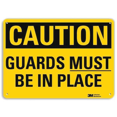Caution Sign, 7 in Height, 10 in Width, Plastic, Vertical Rectangle, English MPN:U4-1349-NP_10X7
