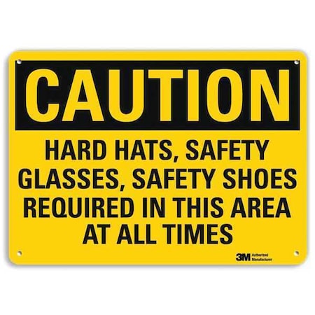 Plastic Caution Sign, 4 Holes, 10