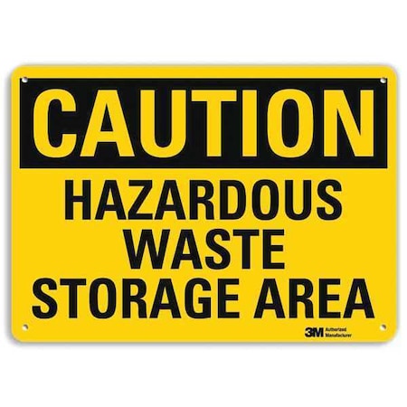 Caution Sign, 10 in H, 14 in W, Plastic, Horizontal Rectangle, English, U4-1384-NP_14X10 MPN:U4-1384-NP_14X10