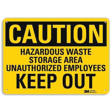 Caution Sign, 7 in H, 10 in W, Plastic, Vertical Rectangle, English, U4-1388-NP_10X7 MPN:U4-1388-NP_10X7