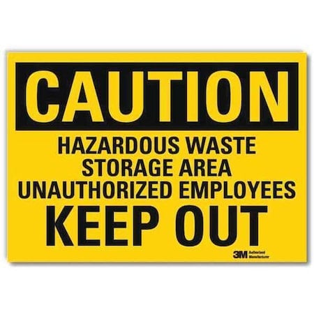 Caution Sign, 10 in H, 14 in W, Horizontal Rectangle, English, U4-1388-RD_14X10 MPN:U4-1388-RD_14X10
