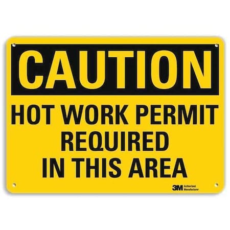 Caution Sign, 7 in H, 10 in W, Aluminum, Vertical Rectangle, English, U4-1434-NA_10x7 MPN:U4-1434-NA_10x7