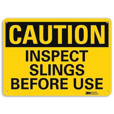 Caution Sign, 7 in Height, 10 in Width, Plastic, Vertical Rectangle, English MPN:U4-1443-NP_10X7