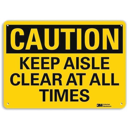 Caution Sign, 10 in H, 14 in W, Plastic, Horizontal Rectangle, English, U4-1444-NP_14X10 MPN:U4-1444-NP_14X10