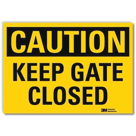 Caution, Keep Gate Closed, 7 in W x 5 in H, Horizontal Rectangle, Reflective Sheeting MPN:U4-1459-RD_7X5