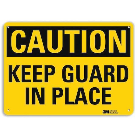 Caution Sign, 7 in Height, 10 in Width, Plastic, Vertical Rectangle, English MPN:U4-1460-NP_10X7