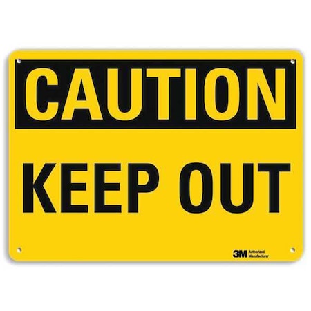 Caution, Keep Out, 10 in W x 7 in H, Vertical Rectangle, Aluminum MPN:U4-1468-RA_10X7