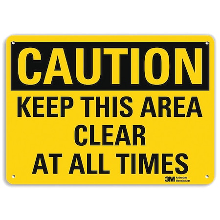 Caution Sign, 10 in H, 14 in W, Plastic, Horizontal Rectangle, English, U4-1471-NP_14X10 MPN:U4-1471-NP_14X10