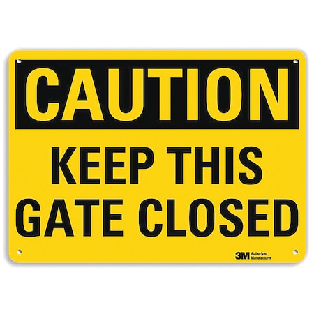 Caution Sign, 10 in H, 14 in W, Plastic, Horizontal Rectangle, English, U4-1473-NP_14X10 MPN:U4-1473-NP_14X10