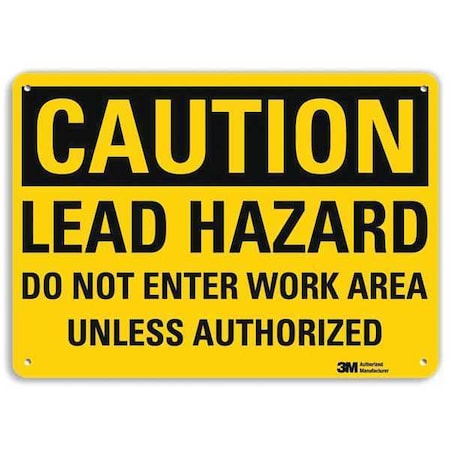 Caution Sign, 7 in H, 10 in W, Vertical Rectangle, English, U4-1485-NA_10x7 MPN:U4-1485-NA_10x7