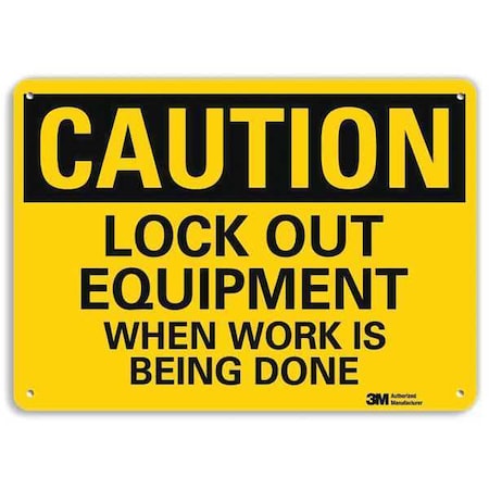 Caution Sign, 7 in Height, 10 in Width, Aluminum, Vertical Rectangle, English MPN:U4-1496-RA_10X7