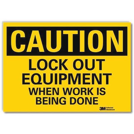 Caution Sign, 10 in Height, 14 in Width, Reflective Sheeting, Horizontal Rectangle, English MPN:U4-1496-RD_14X10