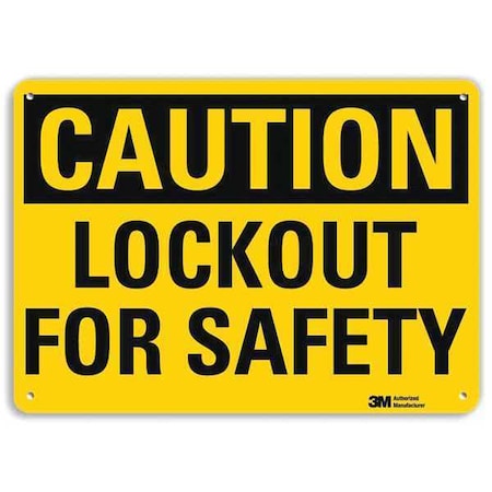 Caution Sign, 10 in Height, 14 in Width, Plastic, Horizontal Rectangle, English MPN:U4-1502-NP_14X10