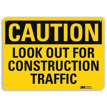 Caution Sign, 7 in H, 10 in W, Plastic, Vertical Rectangle, English, U4-1505-NP_10X7 MPN:U4-1505-NP_10X7