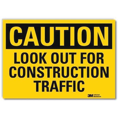 Caution Sign, 10 in H, 14 in W, Reflective Sheeting, Horizontal Rectangle, English, U4-1505-RD_14X10 MPN:U4-1505-RD_14X10