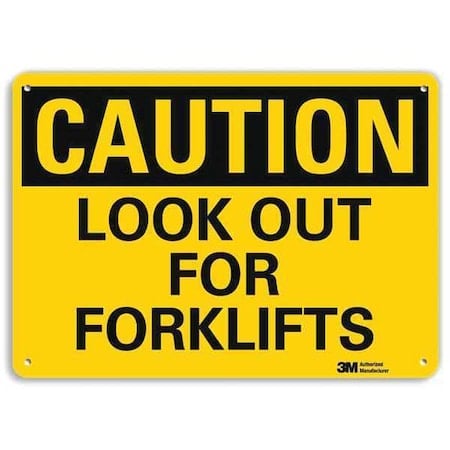 Caution Sign, 10 in H, 14 in W, Aluminum, Horizontal Rectangle, English, U4-1508-NA_14x10 MPN:U4-1508-NA_14x10